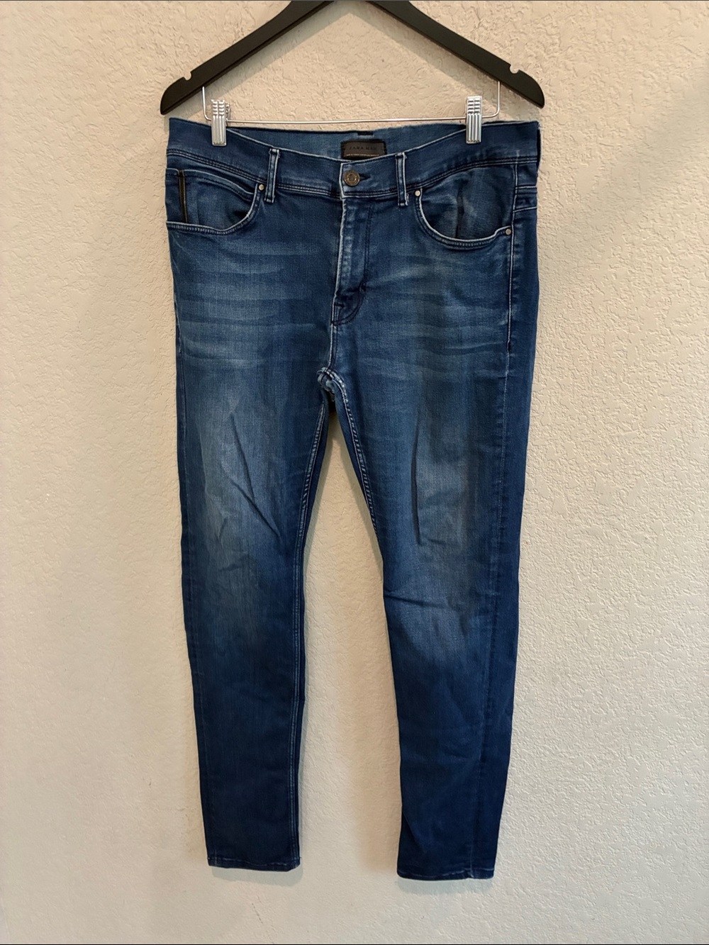 Zara Men's Skinny Jeans in Dark Blue Wash